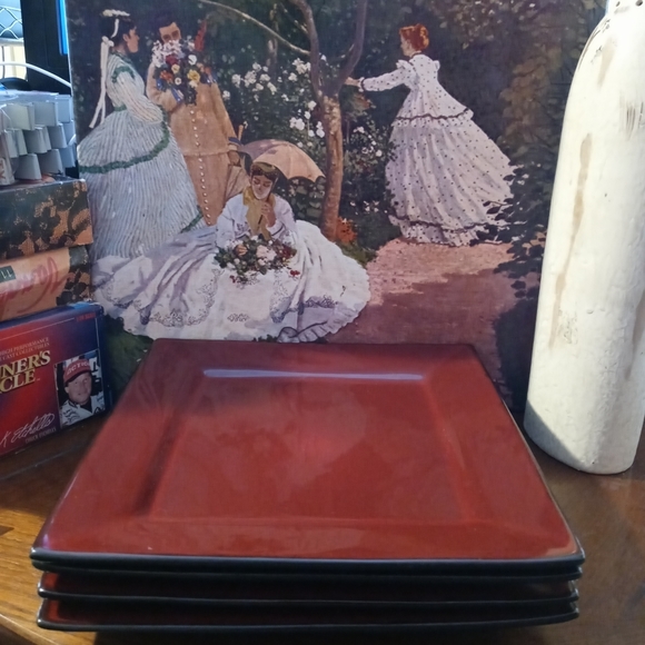 🎻Gibson "Kiesling" Square Dinner Plates🍱 Set Of 4 Vintage,Like 🆕,Nice Gift 🎁 - Picture 7 of 14